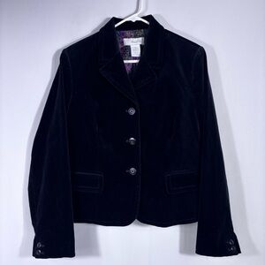 Marshall Fields Black Velvet 3 Button Blazer Size 12
